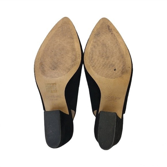 Botkier Shayla Black Suede Slingback Pointed Toe Block Heel Pumps 7 - Picture 6 of 14